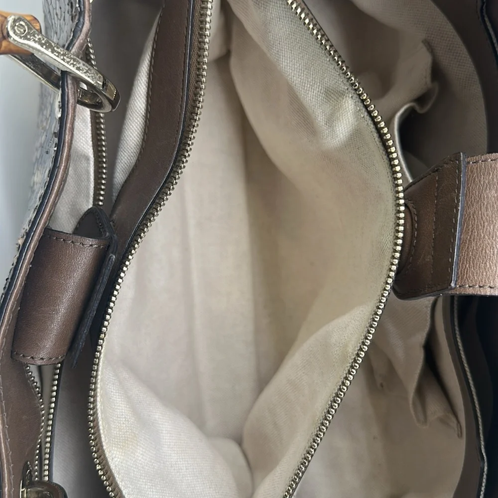 gucci python medium bamboo shopper - Picture 5 of 11